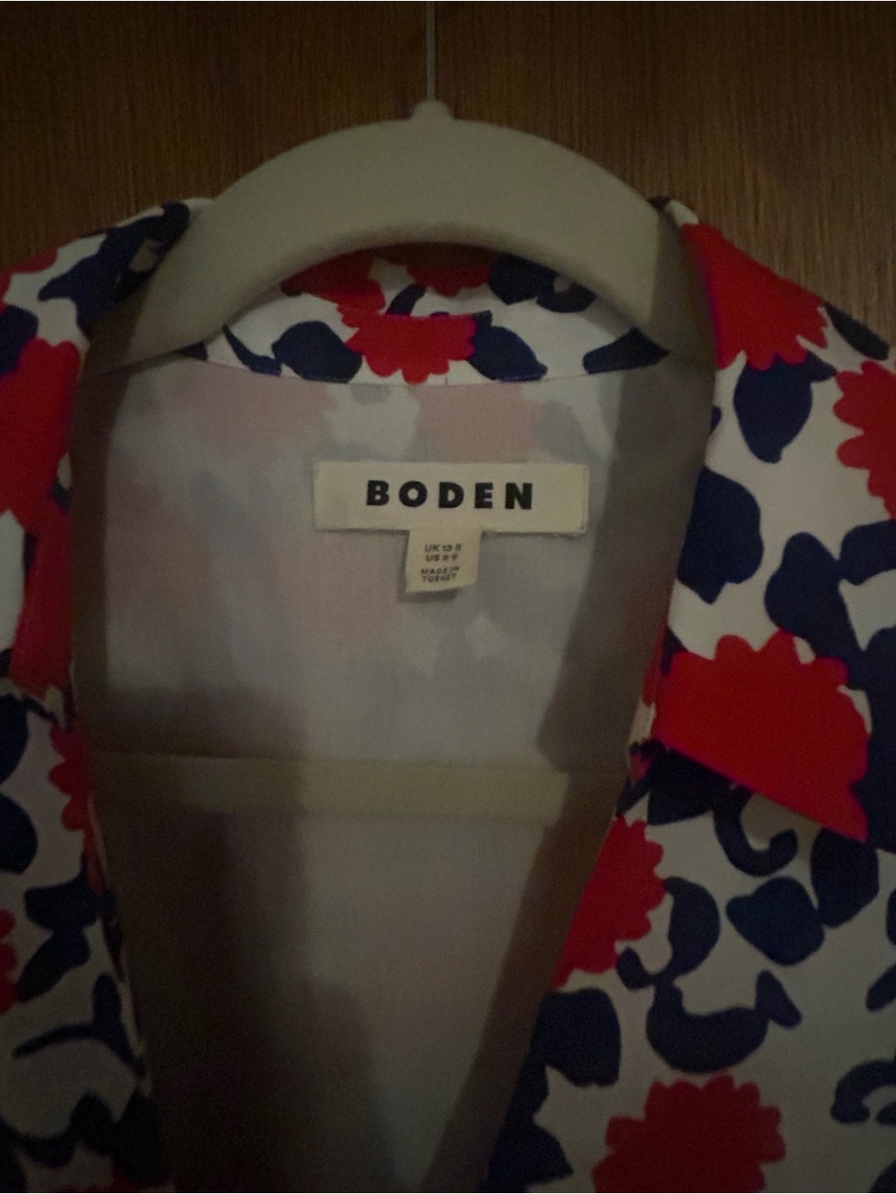 NWOT Boden "Julia"  Floral Wrap Midi Dress in Red and Navy - Picture 3 of 4